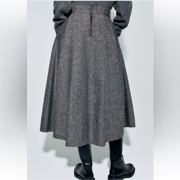ZARA WOOL BLEND MIDI SKIRT ZW COLLECTION - Picture 8 of 13